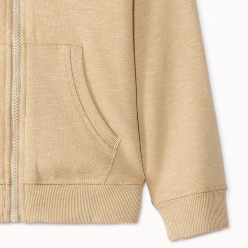 Ζακέτα molleton slub με κουκούλα για αγόρι 