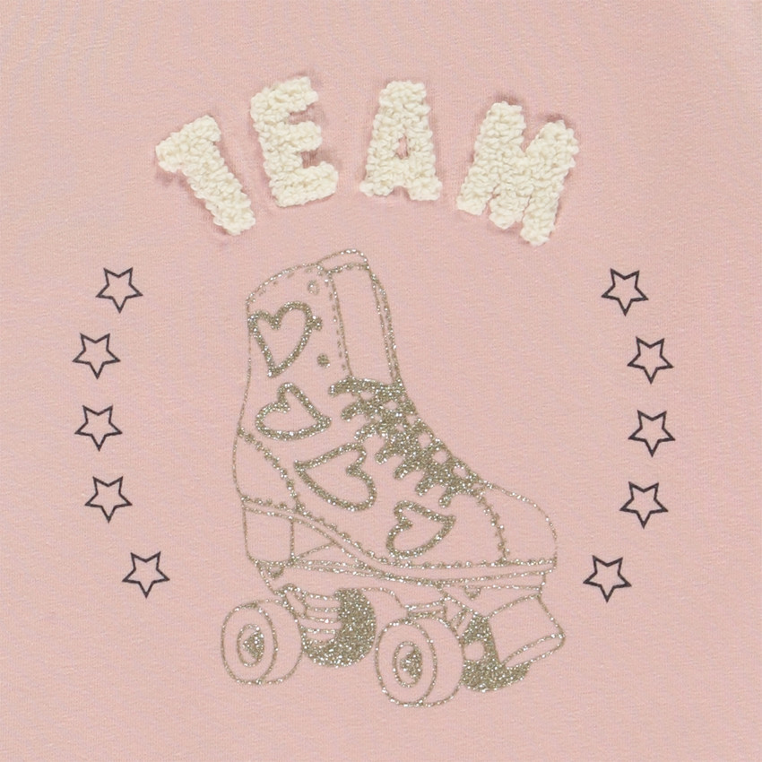 T-shirt μακρυμάνικο με εκτύπωση roller και γκλίτερ για κορίτσι 