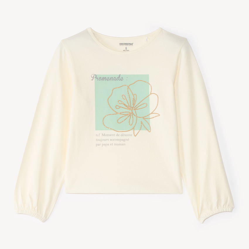 T-shirt με μακριά μανίκια για κορίτσια με λουλούδια 