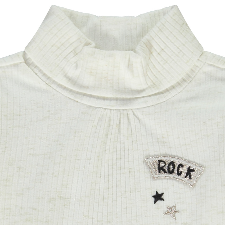 Μπλουζάκι ζιβάγκο effet κοτλέ και κεντημένο patch για κορίτσι 