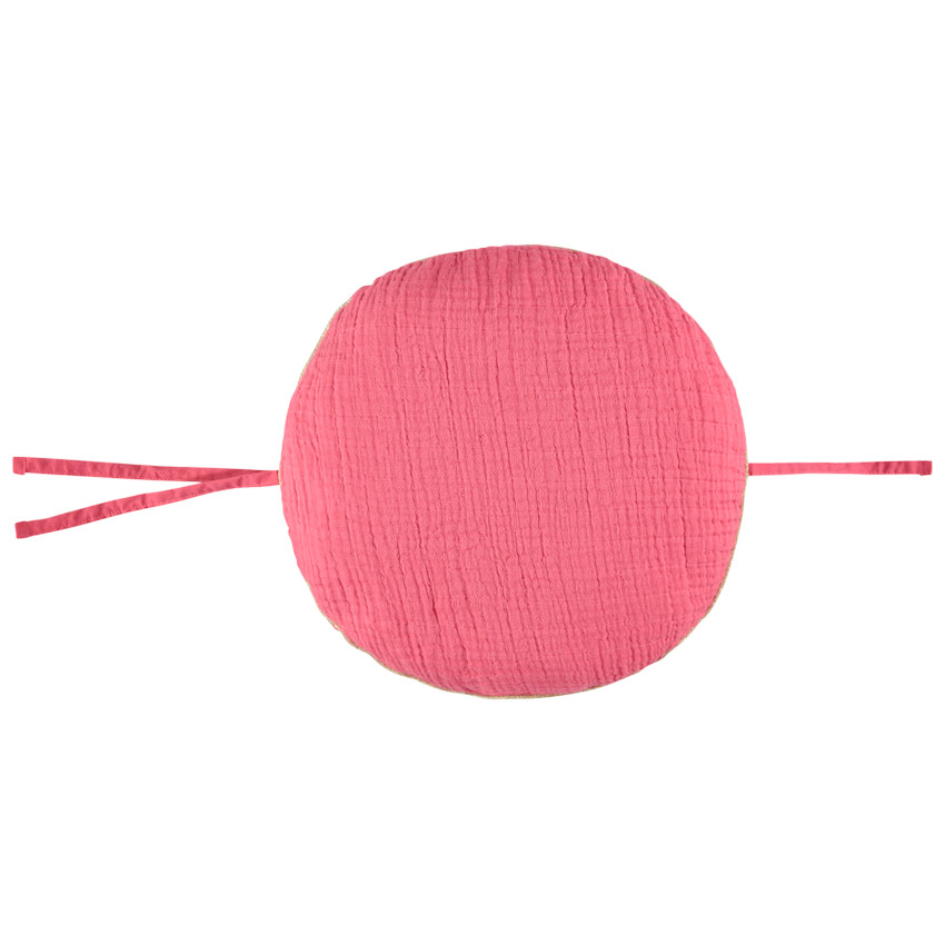 Μαξιλάρι διακοσμητικό στρογγυλό σε ύφασμα tétra, ρυθμιζόμενο σε προστατευτικό κρεβατιού ή πάρκου 