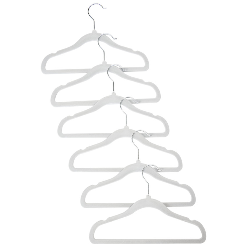 Σέτ από 6 βελούδινους κρεμάστρες γκρι 