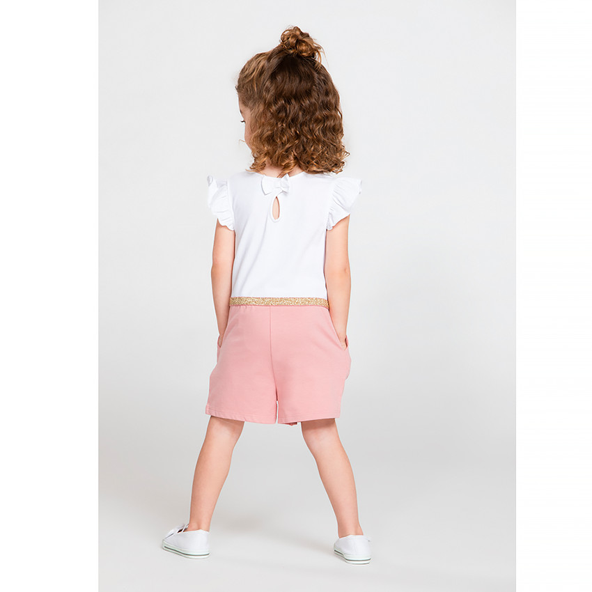 Combishort bicolore en maille print Minnie Disney pour bébé fille 