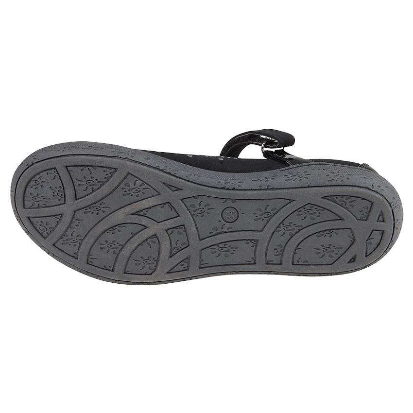 Μαύρα παπουτσάκια αγκαλιάς με λουράκι και πριτσίνια 