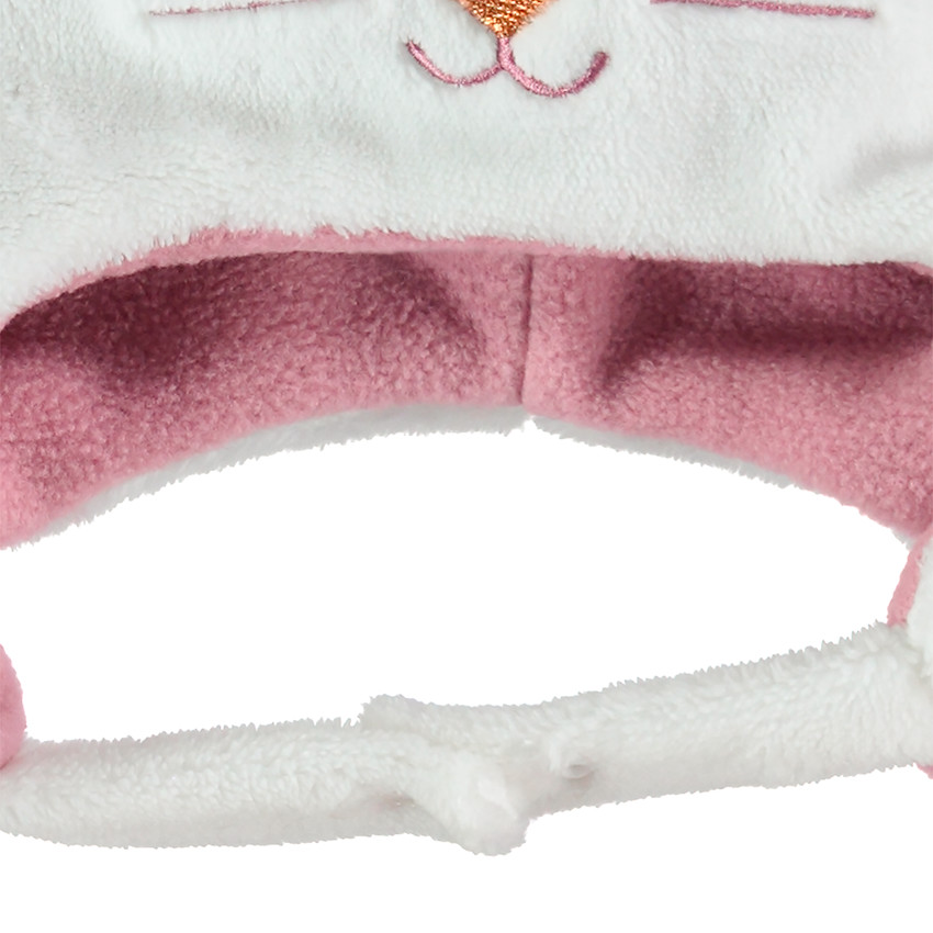 Σύνολο σκούφος με ανάγλυφα αυτάκια λαγού και κασκόλ από sherpa 