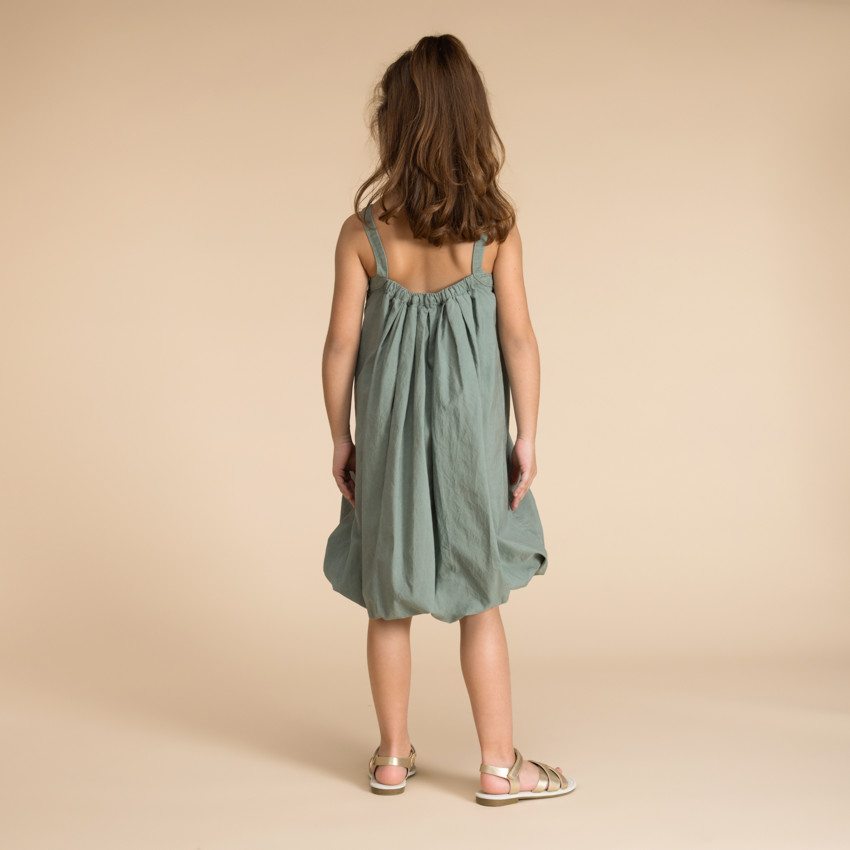 Φόρεμα με τιράντες και εφέ μπαλονιού για κορίτσι 