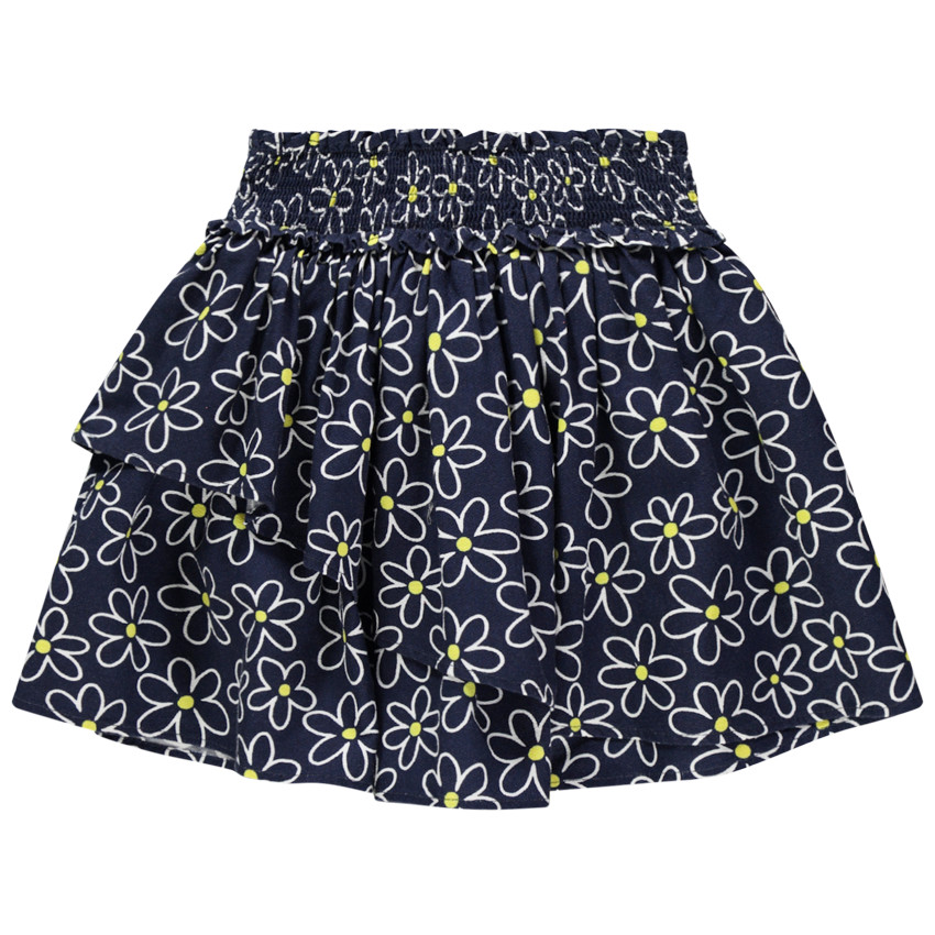 Φούστα με βολάν με λουλούδια σε όλη την επιφάνεια 