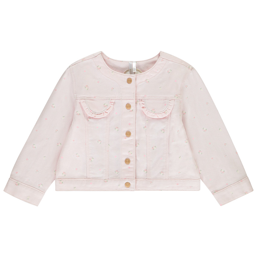 Τζάκετ τζιν με floral σχέδιο για bebe κορίτσι 