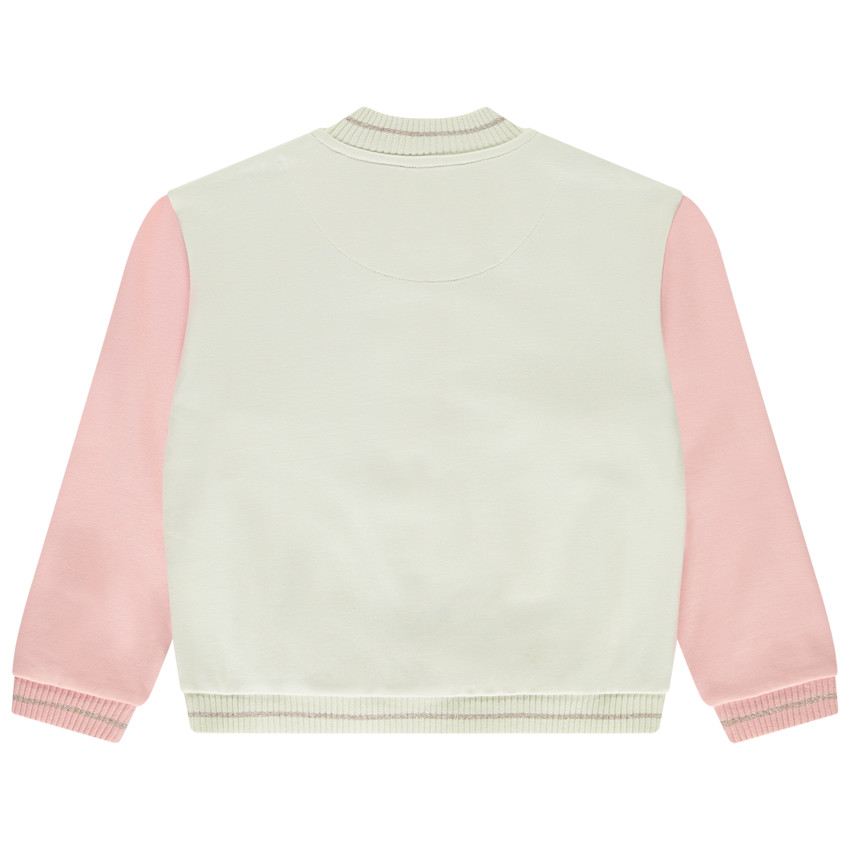 Ζακέτα Teddy από φούτερ με εφέ colorblock για κορίτσι 