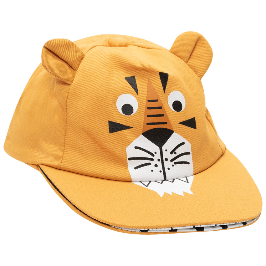 Casquette en twill motif tigre à visière ludique 