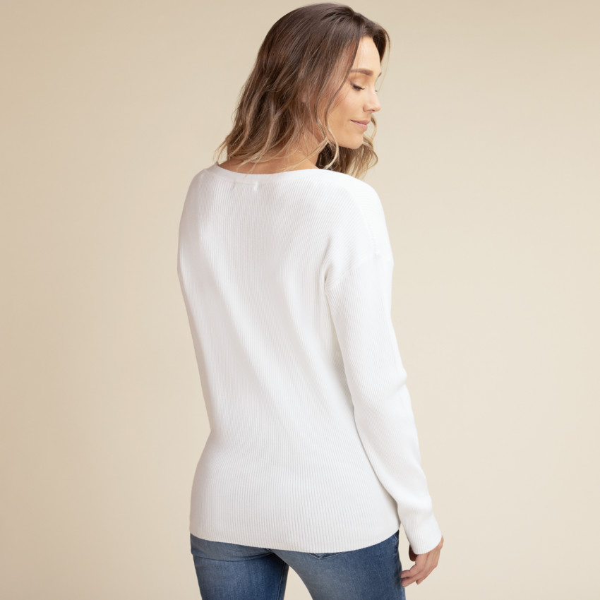 Ζακέτα ενήλικα πλεκτή κοτλέ με ανοιχτούς ώμους 