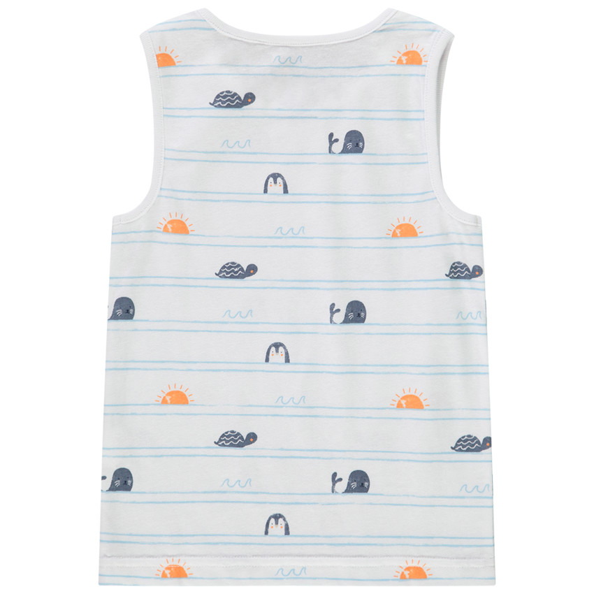 Αμάνικο μπλουζάκι από jersey με φαντεζί σχέδιο για bebe αγόρι 