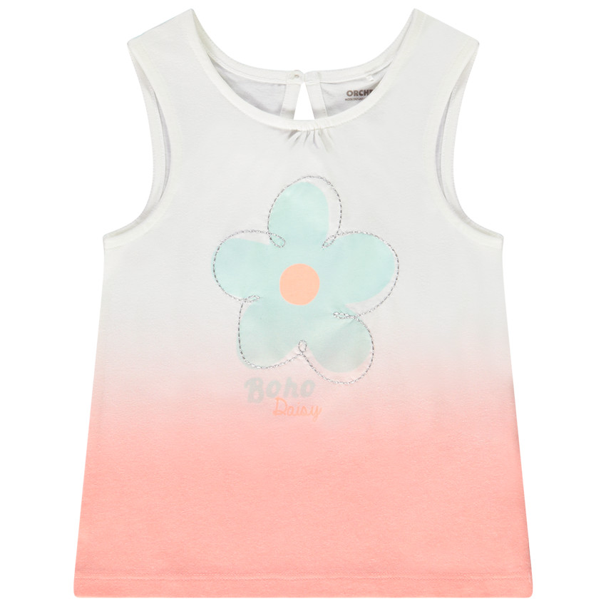 Αμάνικο μπλουζάκι από jersey effet tie and dye με print λουλούδι για bebe κορίτσι  Additional Αμάνικο μπλουζάκι από jersey effet tie and dye με print λουλούδι για bebe κορίτσι