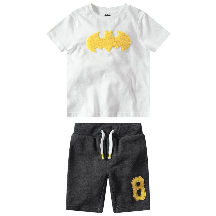 Σετ κοντομάνικο με μπάλωμα ©Warner Batman και γκρι βερμούδα 