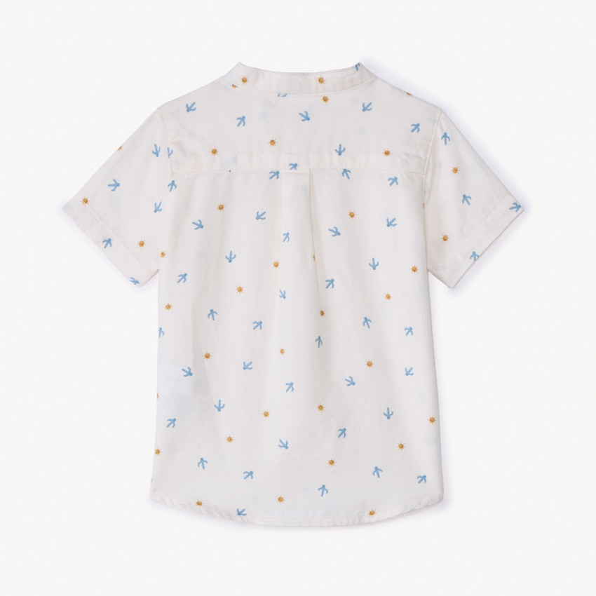 set of short-sleeved shirt and dungarees with sun pattern for baby boy 