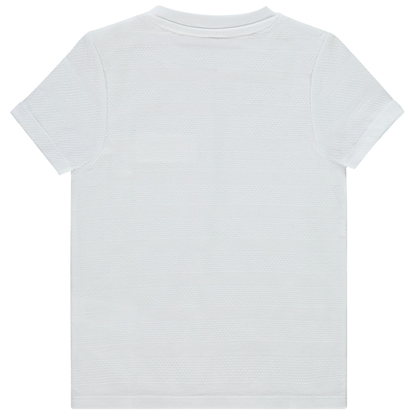 Κοντομάνικο μπλουζάκι μονόχρωμο effet texturé για bebe αγόρι 