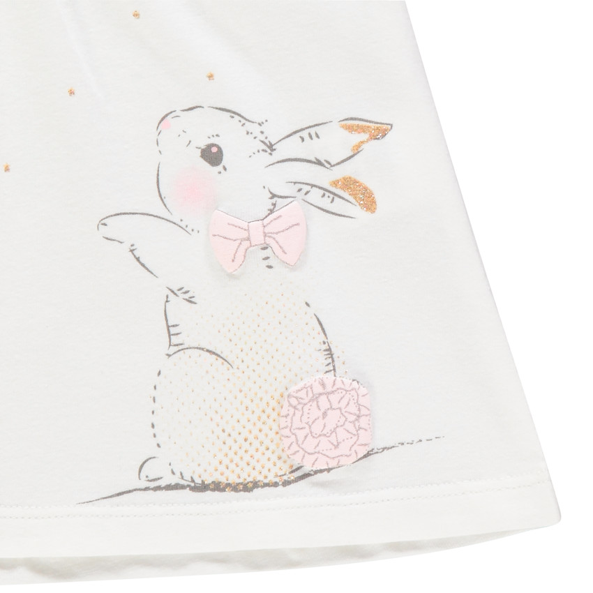 Σύνολο με μπλούζα τύπωμα κουνελιού και ροζ καπρι 