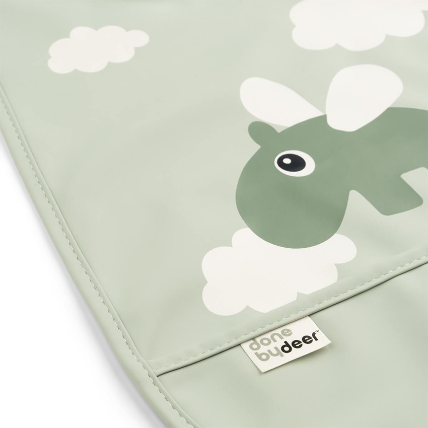 Bavoir avec velcro Happy clouds vert 