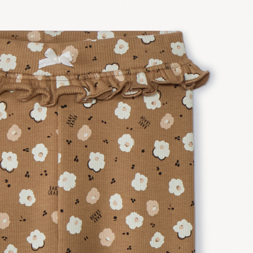 Μακρύ πλεκτό καλσόν jersey με λουλούδια για bebe κορίτσι 