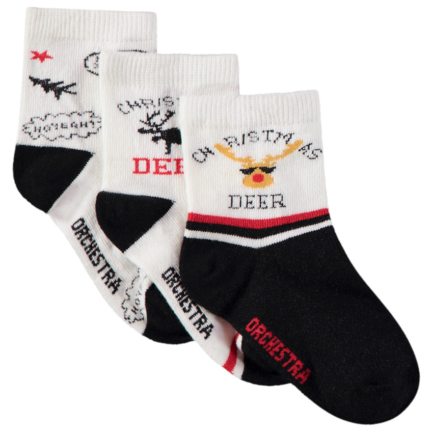 Σετ από 3 ζευγάρια κάλτσες Χριστουγέννων για αγόρι 