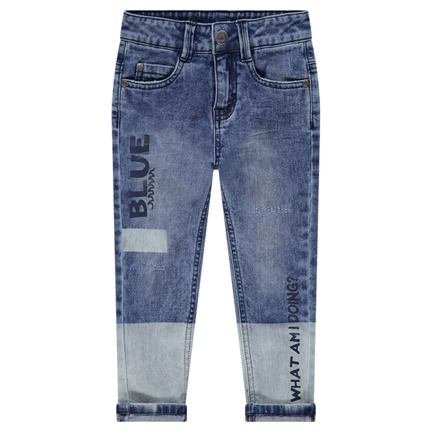 Τζιν με used όψη και τυπωμένες φράσεις 