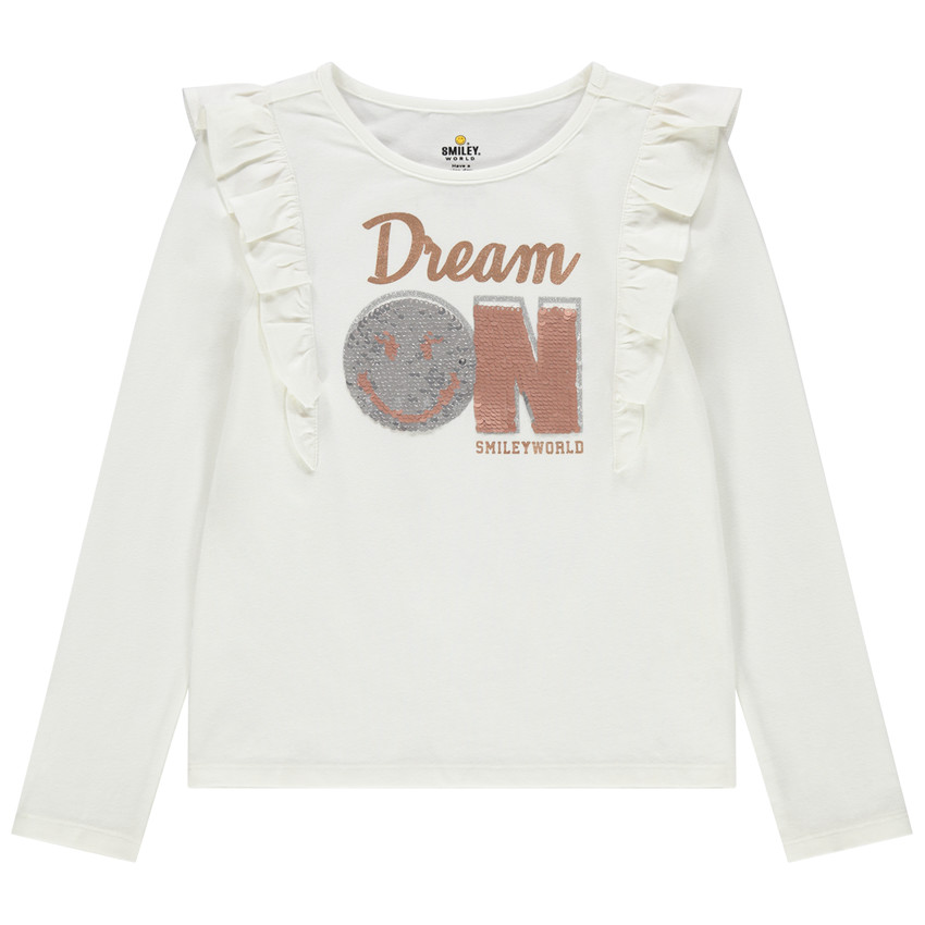 T-shirt μακρυμάνικο με σχέδιο SmileyWorld με παγιέτες  Additional T-shirt μακρυμάνικο με σχέδιο SmileyWorld με παγιέτες
