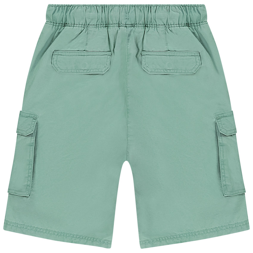 Βερμούδα μονόχρωμη με πολλαπλές τσέπες για αγόρι 