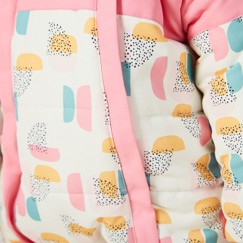 Σαλοπέτα σκι με σχέδιο arty και επένδυση για κορίτσι μωρού 