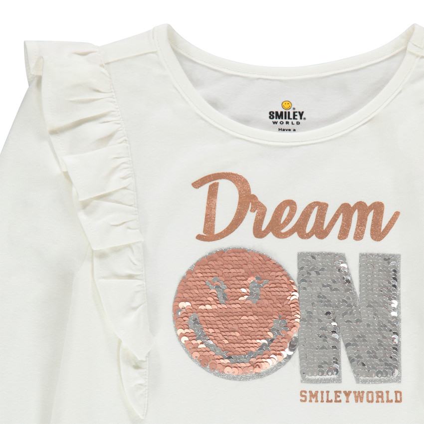 T-shirt μακρυμάνικο με σχέδιο SmileyWorld με παγιέτες  Additional T-shirt μακρυμάνικο με σχέδιο SmileyWorld με παγιέτες