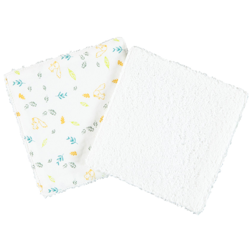 Lot de 6 lingettes lavables en coton avec pochette de rangement 