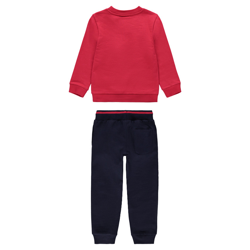 Δίχρωμη φόρμα από φανέλα με απλικέ σήματα Spiderman της ©Marvel 