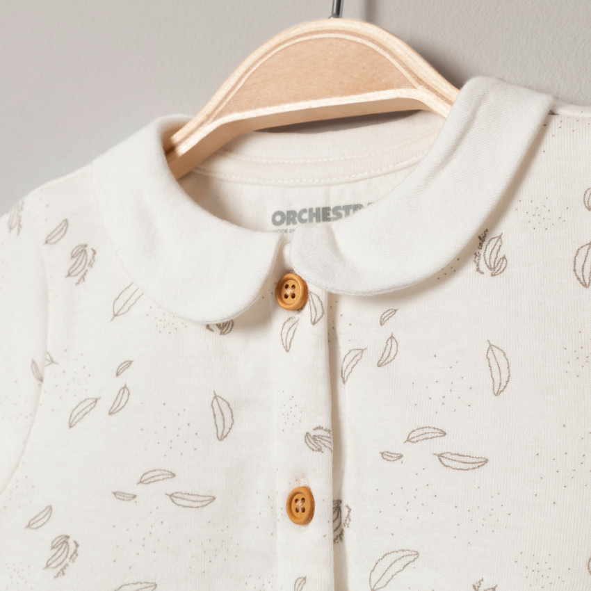 Φόρεμα μακρυμάνικο με οργανικό βαμβάκι με σχέδιο σε όλη την επιφάνεια 