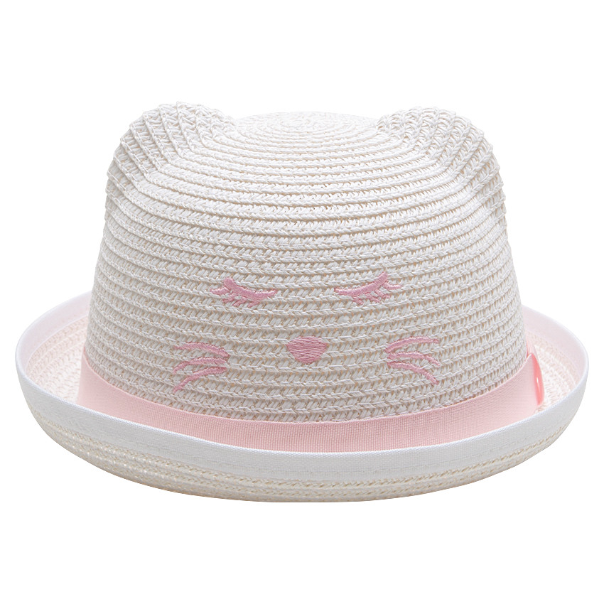 Καπέλο με όψη ψάθας, ανάγλυφα αυτάκια και κεντημένες λεπτομέρειες 