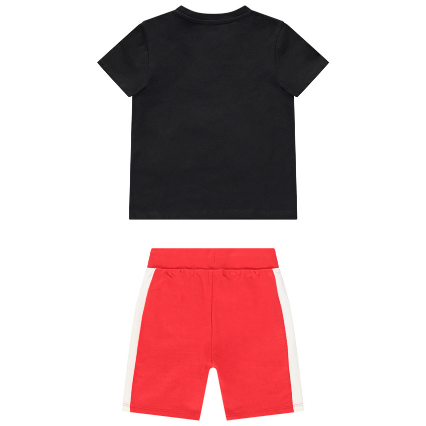 Πιτζάμα με t-shirt σχέδιο Cars και βερμούδα με ρίγες 