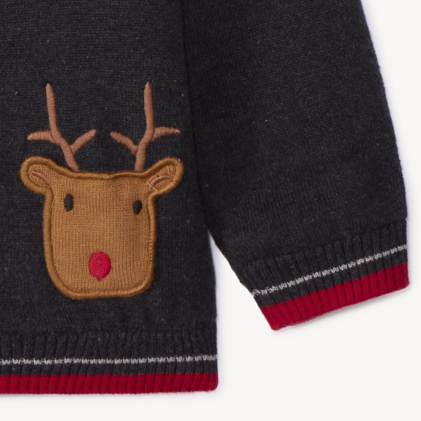 Gilet en tricot avec rennes de Noël pour bébé garçon 