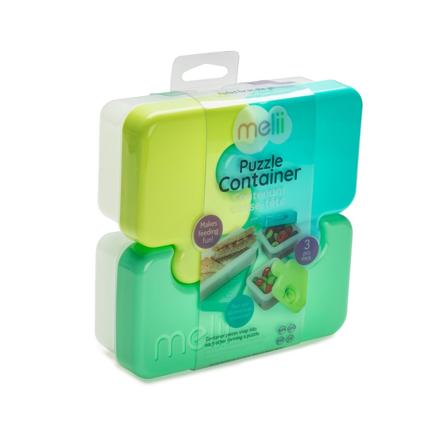 Φαγητοδοχείο Παζλ (Bento) Lime/Mint/Blue Melli 