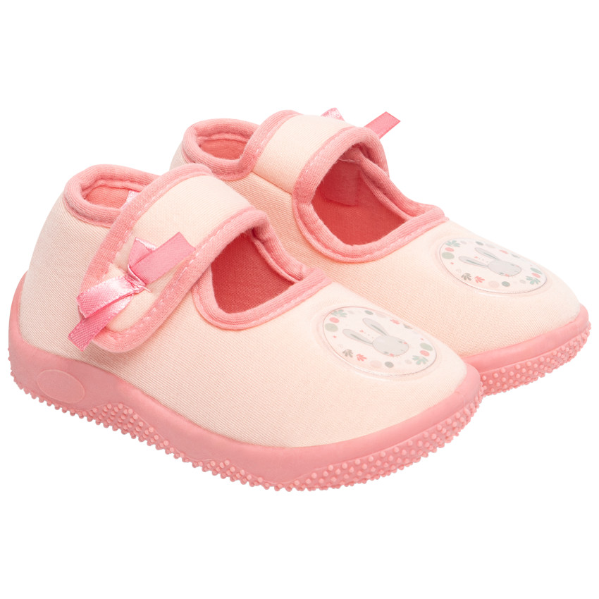 Chaussons botillons à scratchs et noeuds pour bébé fille 