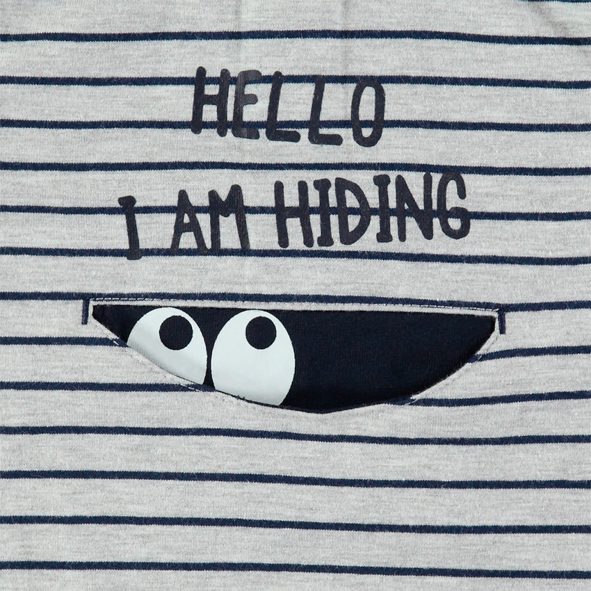 Sous-pull à rayures col cheminée avec poche fantaisie  Additional Sous-pull à rayures col cheminée avec poche fantaisie