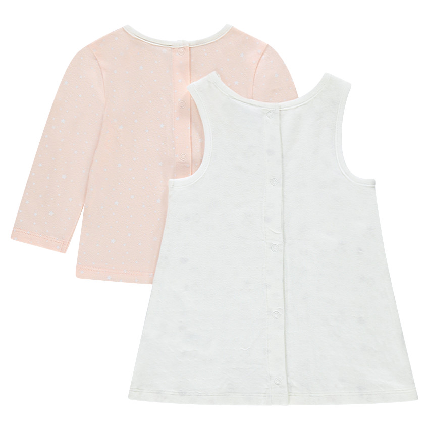 Σετ αμάνικο φόρεμα και κοντομάνικο με τύπωμα ©Smiley Baby 