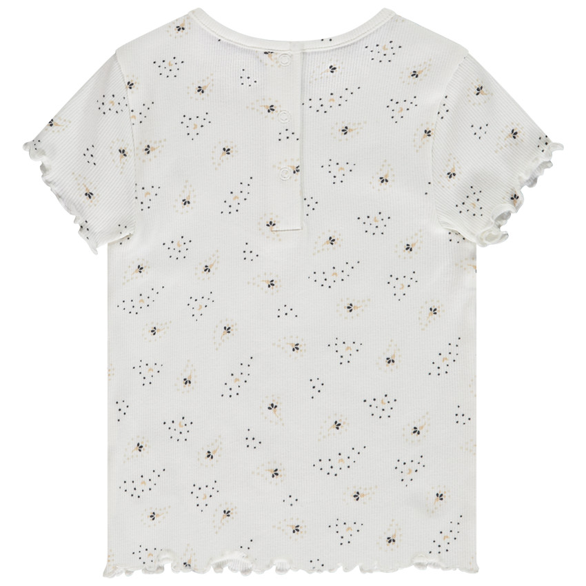 Κοντομάνικο μπλουζάκι côtelé και με σχέδιο για bebe κορίτσι 
