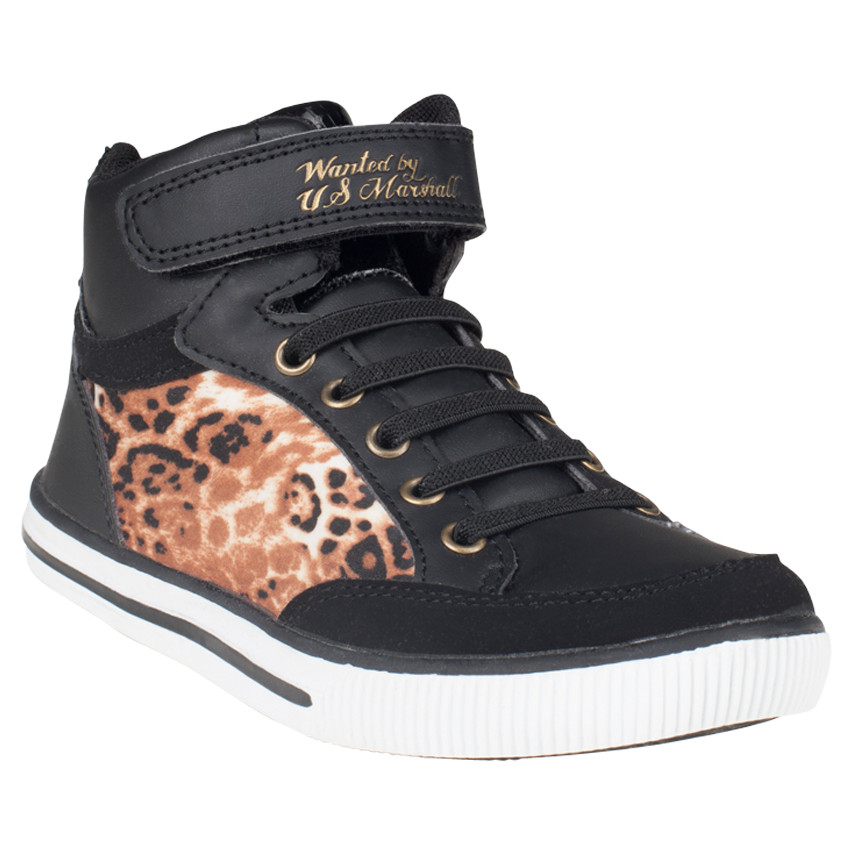 Αθλητικά παπούτσια US Marshall ψηλά μαύρα και λεοπάρ με ελαστικά κορδόνια από 36 έως 38  Additional Αθλητικά παπούτσια US Marshall ψηλά μαύρα και λεοπάρ με ελαστικά κορδόνια από 36 έως 38