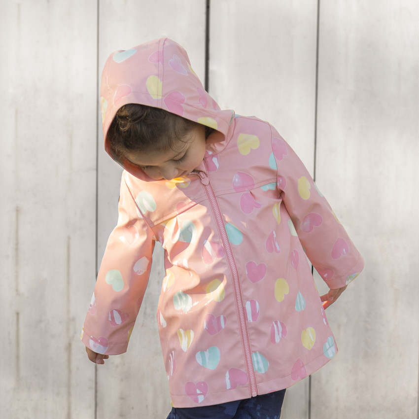 Πάρκα από καουτσούκ με αλλαγή χρώματος και σχέδιο καρδιές για μωρό κορίτσι 