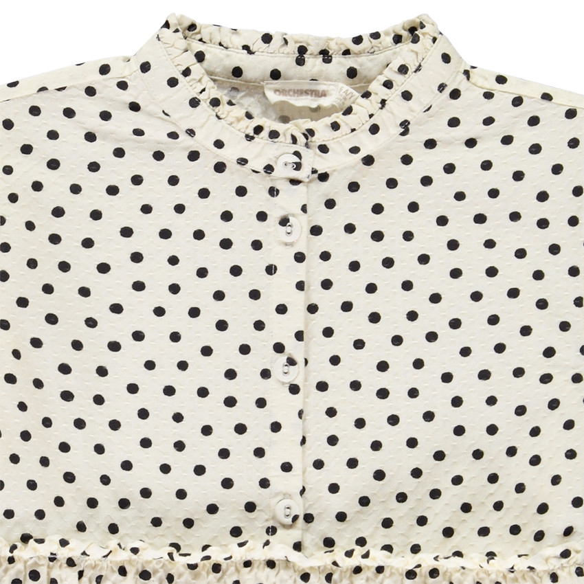 Tunique manches longues imprimé pois pour fille 