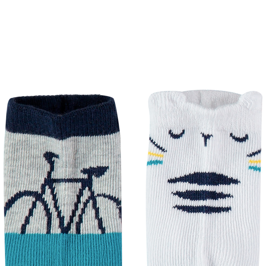 Σετ 2 ζευγάρια ασορτί κάλτσες με ζακάρ μοτίβο γάτα 