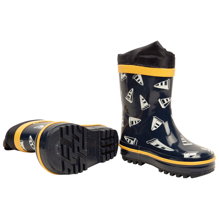 Μπότες βροχής με αδιάβροχο γιακά και print voiliers για bebe αγόρι 