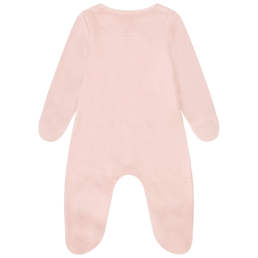 Φορμάκι βελουτέ φαντεζί με patch πουλί για bebe κορίτσι 