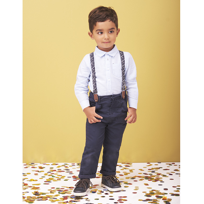 Παντελόνι βαμβακερό με αποσπώμενες τιράντες 