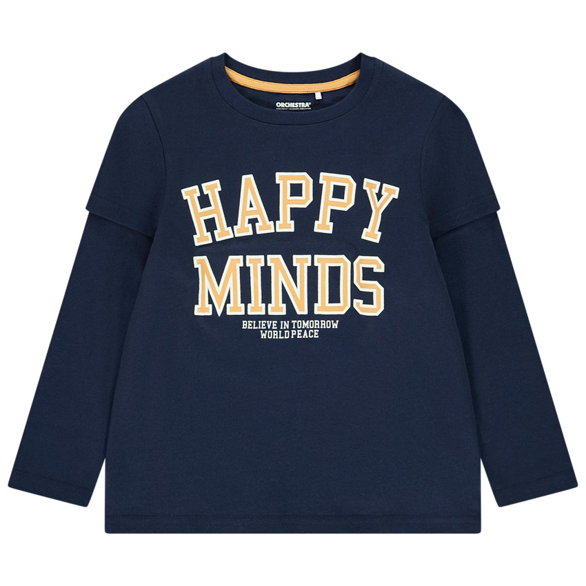 T-shirt μακρυμάνικο εφέ 2 σε 1 για αγόρι 