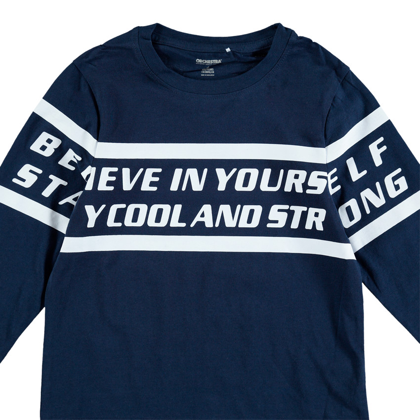 Φόρμα 3 τεμαχίων από φανέλα με τυπωμένη φράση  