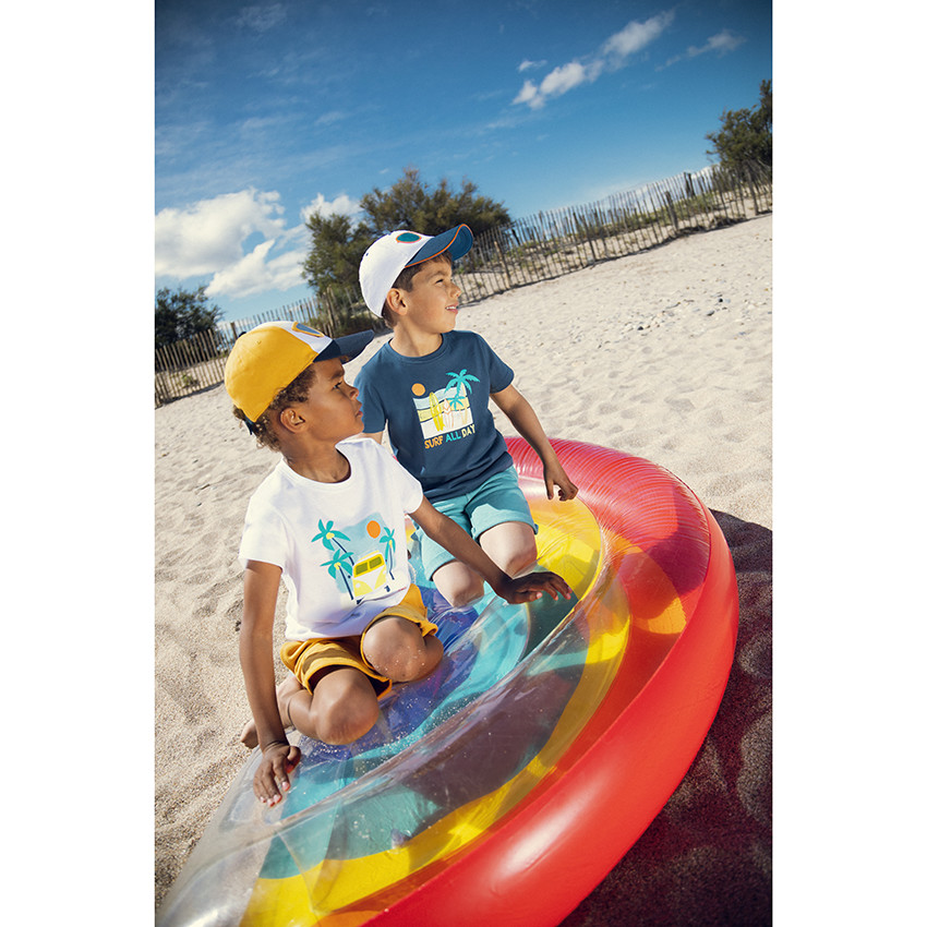 Κοντομάνικο μπλουζάκι με σχέδιο πνεύμα surf για αγόρι 